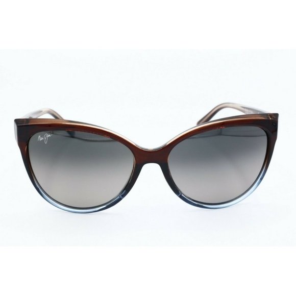 Maui Jim Olu Olu MJ 537-01F Cat Eye Brown Sunglasses Polarized Gray Lenses 57mm main image 5